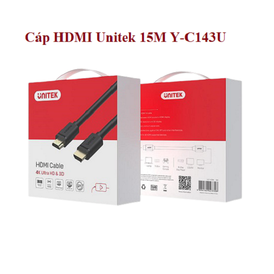 Cáp HDMI unitek 40m Y-C173 có chip khuếch đại tín hiệu