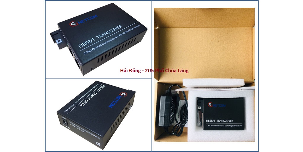 Bộ chuyển đổi  quang điện Gnetcom 2 Cổng Ethernet gigabit I PN: GNC-2112S-20A