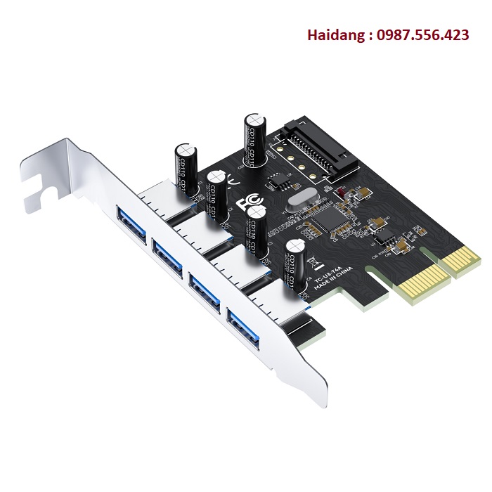 Cạc mở rộng PCIE sang 4 cổng USB 3.0 VegGieg V-PC02 chính hãng - Tốc độ 5Gbps