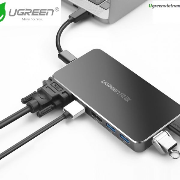 Hub USB type C chuyển đổi đa năng 5 trong 1 chính hãng Ugreen 40873 cao cấp