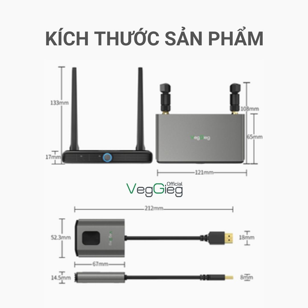 Bộ Thu Phát HDMI VGA Không Dây Veggieg V-Z5-50M 1080P 60Hz Bộ Thu Phát HDMI VGA Không Dây Veggieg V-Z5-50M 1080P 60Hz