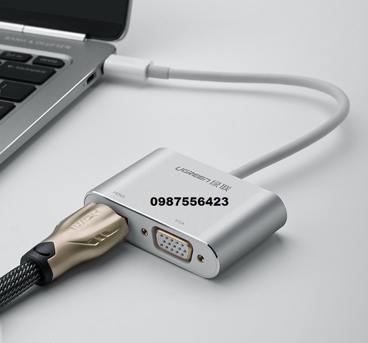 Cáp chuyển đổi USB type-C to HDMI và VGA chính hãng Ugreen 50317