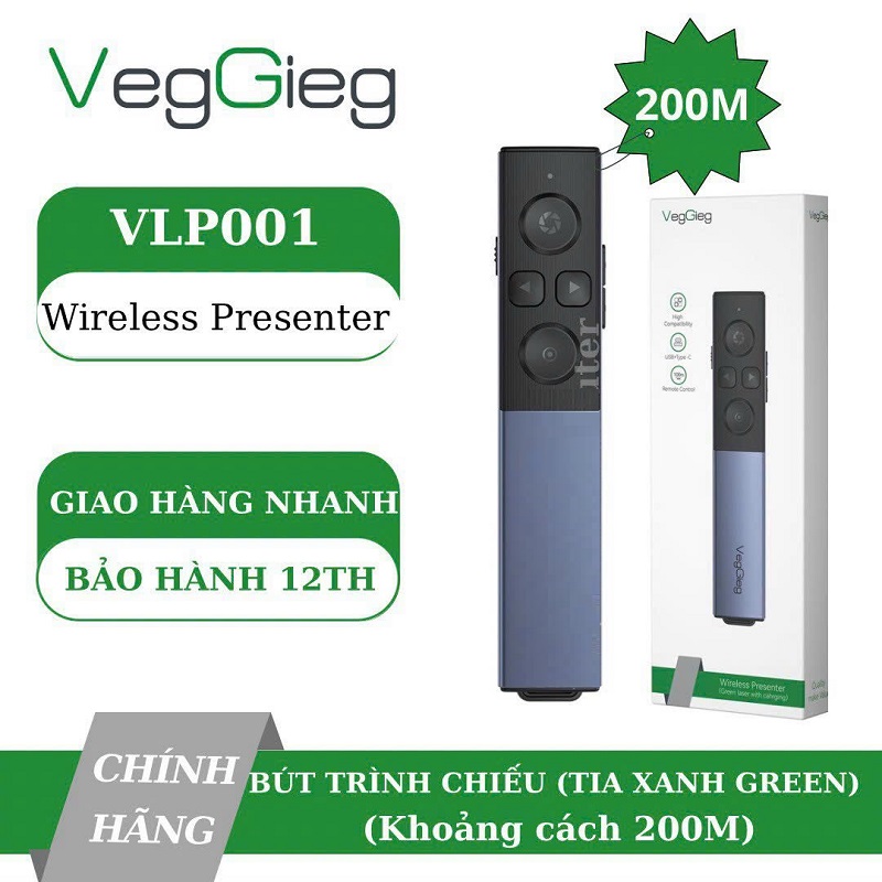 Bút trình chiếu VegGieg  VLP001 đèn màu xanh hàng chính hãng