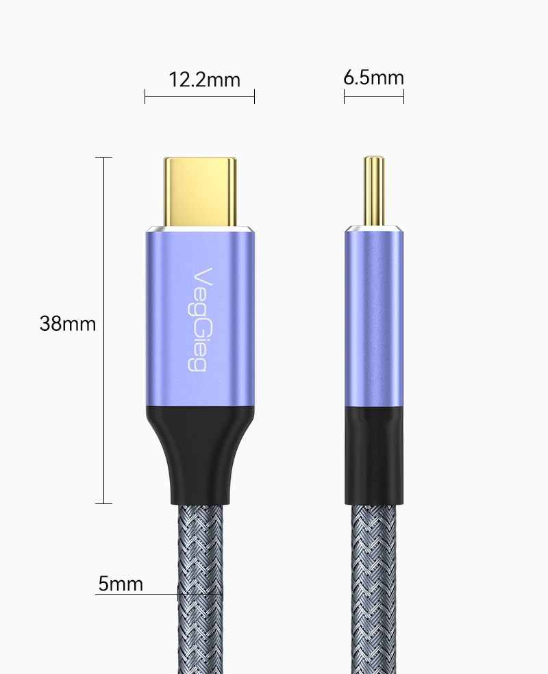 Cáp USB-C 3.1 M/M 4K V-H921 2m - Hỗ trợ 100W, Truyền dữ liệu 10Gbps, Hình ảnh 4K60Hz