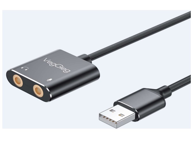 USB Sound Card chuẩn âm thanh 2.0 Veggieg V-K103