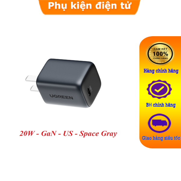 Củ sạc nhanh UGREEN 90902 Type C GaN 20w thích hợp cho iPhone  cao cấp