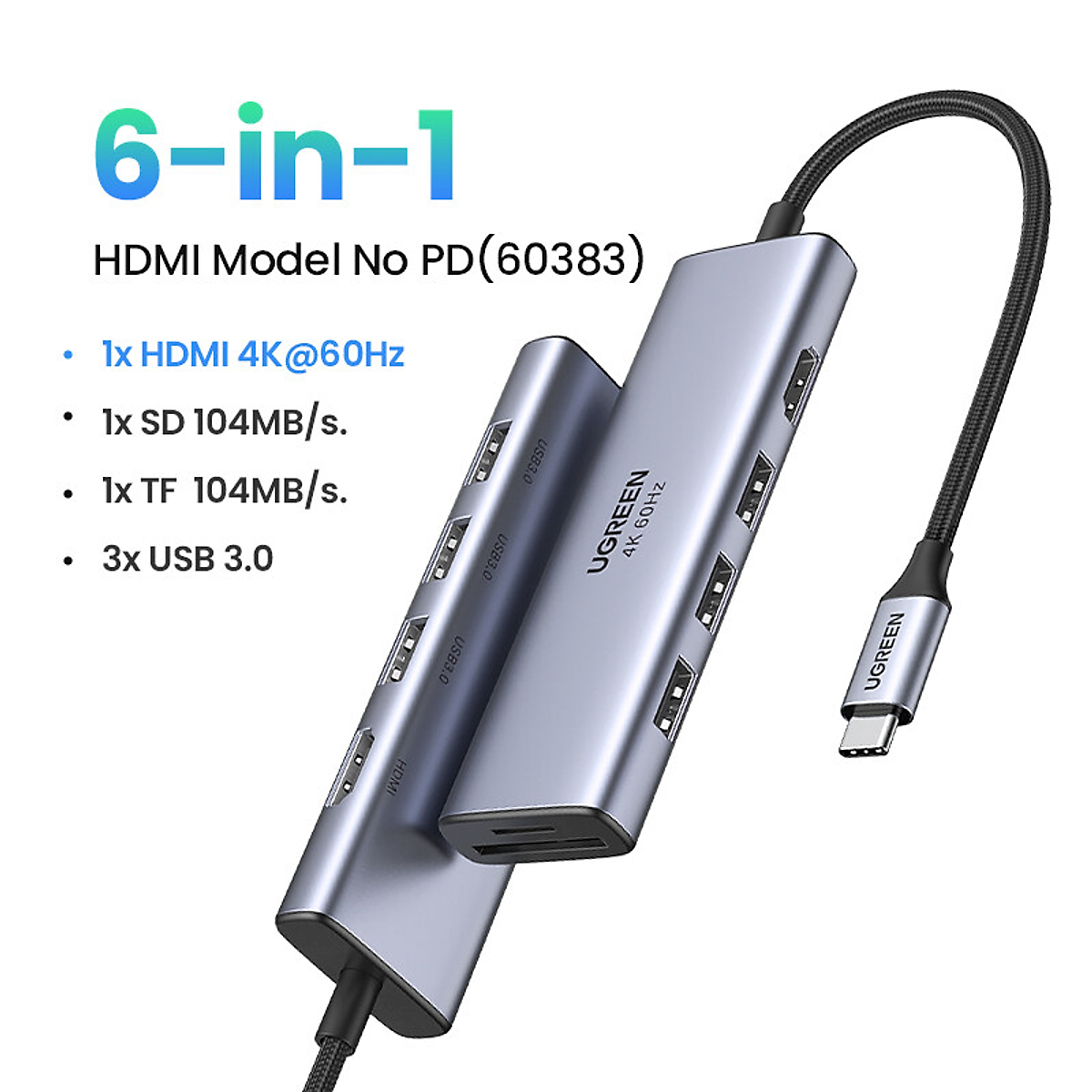 Thiết bị chia cổng kết nối đa chức năng Ugreen 60383 Chuẩn HDMI