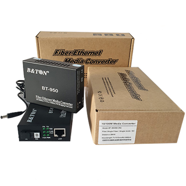 Converter chuyển đổi quang điện BTON BT-950-SM-25 hỗ trợ chuyển đổi tín hiệu single-mode