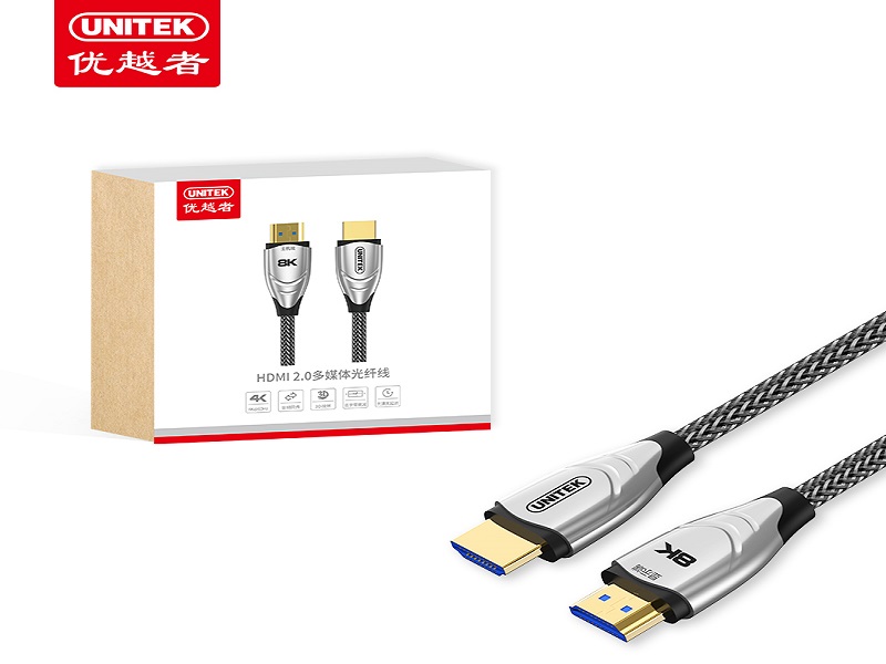 Cáp Quang HDMI 2.0 UNITEK C11081BK 40M - 8K@60Hz, Truyền Tín Hiệu Xa Không Suy Hao