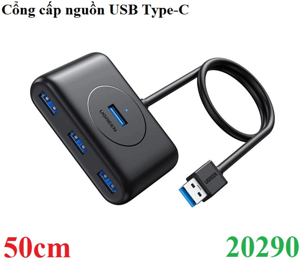 Bộ chia Hub USB 3.0 ra 4 cổng dài 50cm chính hãng Ugreen 20290 cao cấp