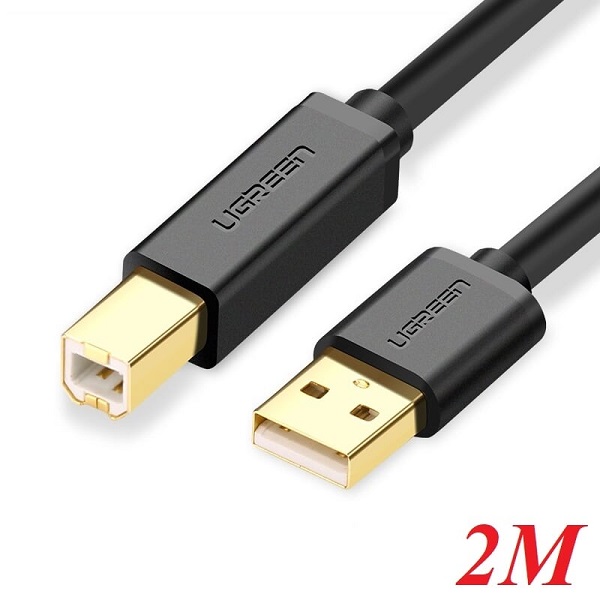 Cáp máy in USB 2.0 dài 2m Ugreen 20847 đầu nối mạ vàng 