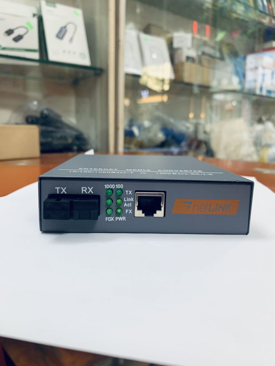 Bộ Converter Netlink HTB-4100A -B Single-mode loại 1 sợi quang 10/100/1000Mb/s khoảnh cách truyền 20km