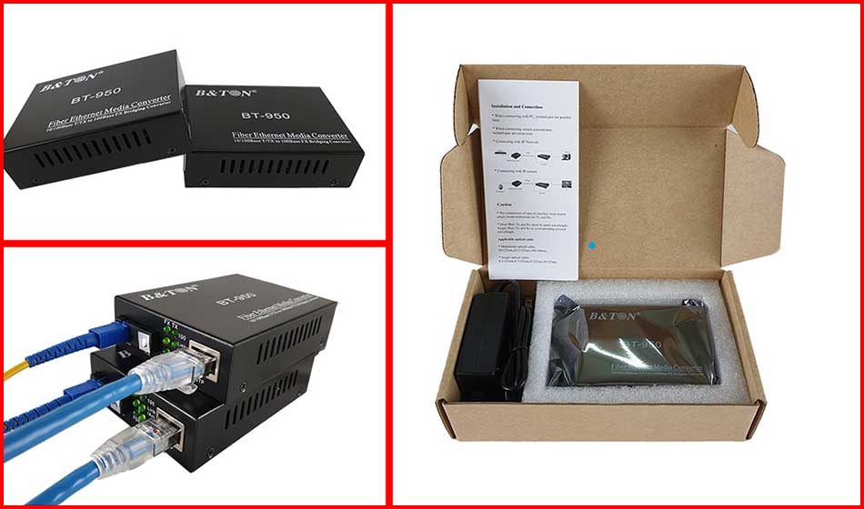 Media Converter quang BTON BT 950SM-25A/B cổng giao diện RS-232/RS-485/RS-422