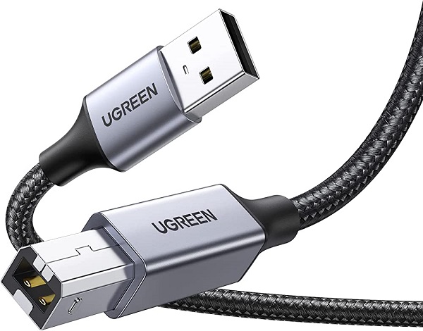 Cáp máy in 1M USB 2.0 Ugreen 80801 cao cấp đầu nhôm bọc dù chống đứt gãy