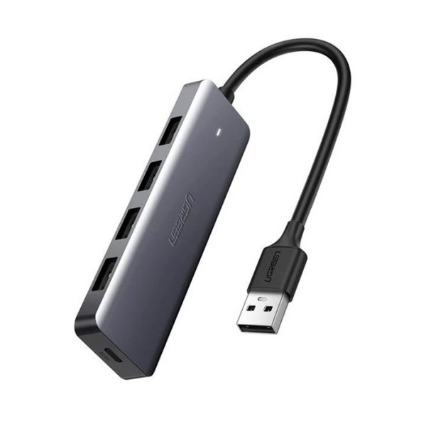 Hub chia 4 cổng USB 3.0 hỗ trợ cấp nguồn Micro USB chính hãng Ugreen 50985 cao cấp