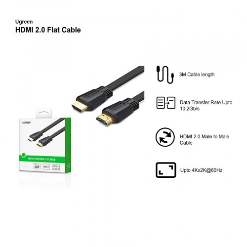 Cáp chuyển tín hiệu HDMI 2.0 dẹt dài 5m chính hãng Ugreen 50821