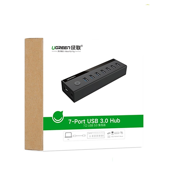 HUB chia 7 Cổng USB 3.0 Có Nguồn 5V/2A Ugreen 40522 cao cấp