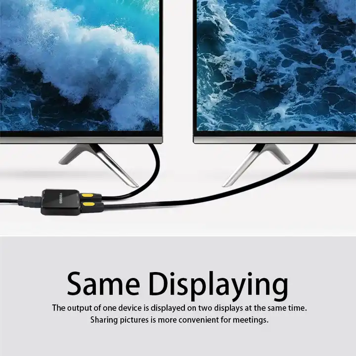 Bộ chia HDMI 1 ra 2 chuẩn 4K-60Hz thương hiệu Veggieg cho ra chất lượng hình ảnh Utra HD