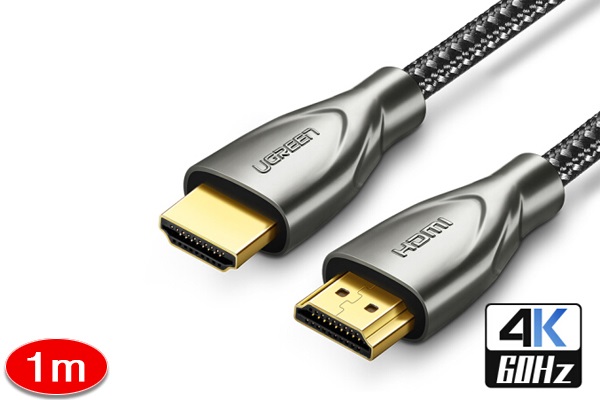 Cáp HDMI 2.0 Carbon 1m chuẩn 60Hz Ugreen 50106 mạ vàng cao cấp