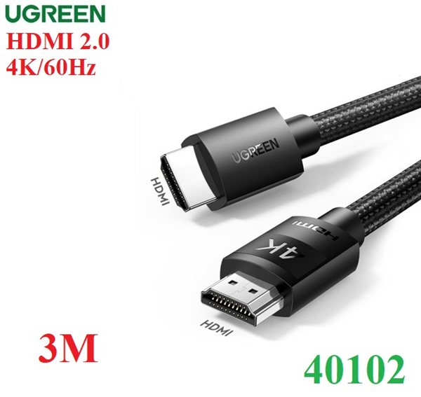 Cáp HDMI 2.0 dài 3M bọc nylon Ugreen 40102 tần số quét 60hz 