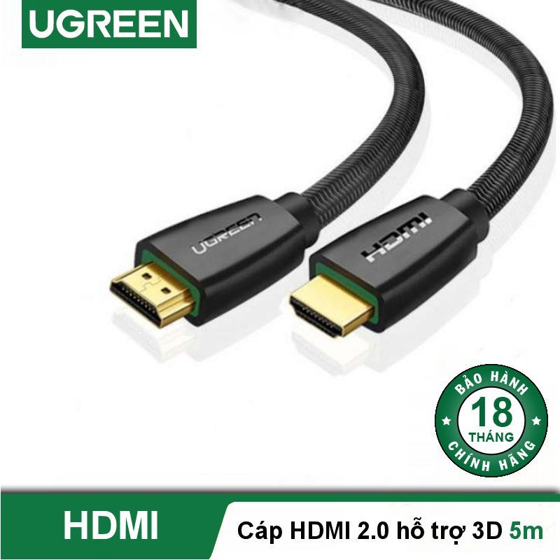 Cáp HDMI 2.0 dài 5m hỗ trợ Full HD chính hãng Ugreen 40412 cao cấp