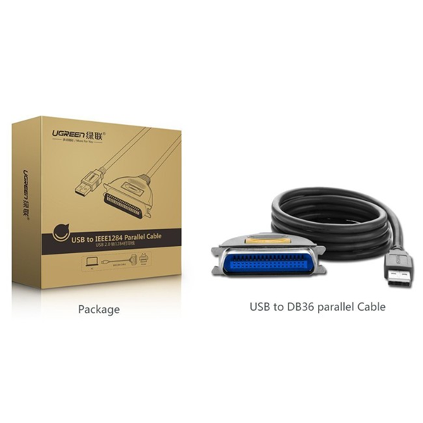 Cáp máy in USB to LPT IEEE 1284 dài 2m chính hãng Ugreen 20225 cao cấp