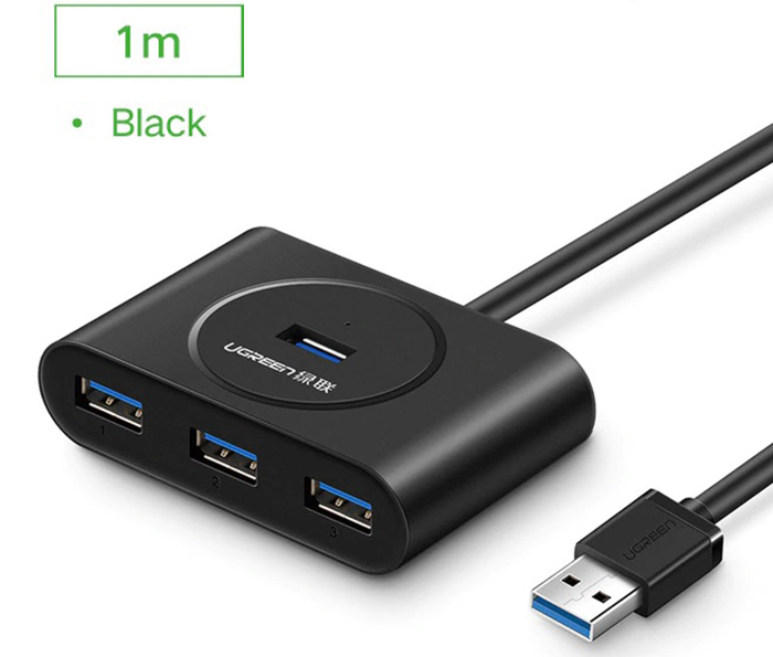 Bộ chia 1 to 4 USB 3.0 Ugreen 4 Cổng Ugreen CR113 20290, 20291 màu đen