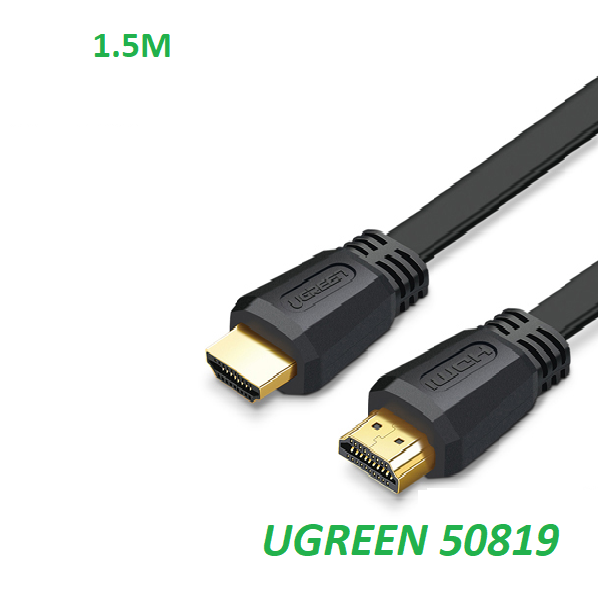 Cáp HDMI 2.0 dẹt dài 1,5m chính hãng Ugreen 50819 truyền tải hình ảnh chuẩn 4K