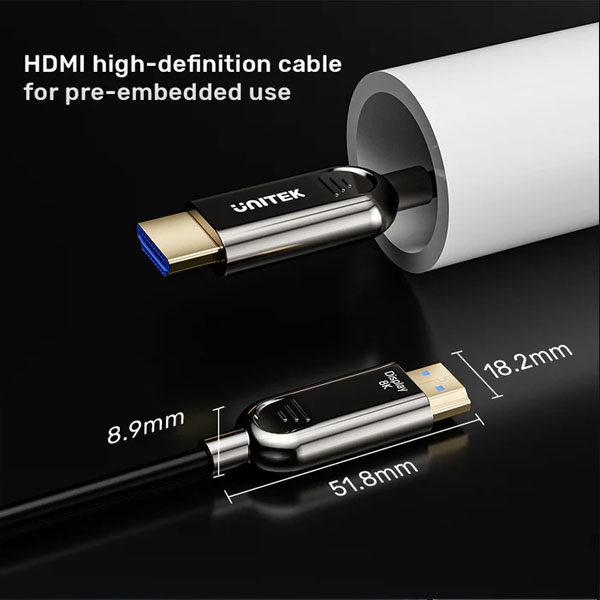 Cáp Quang HDMI 2.0 UNITEK C11085GY01 50M - Kết Nối 8K Sắc Nét, Ổn Định Và Cao Cấp