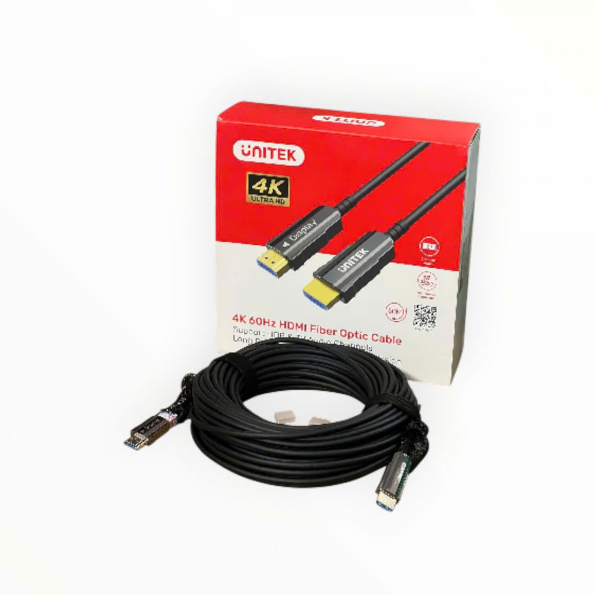 Cáp Quang HDMI 2.0 UNITEK C11072BK 40M - Hỗ Trợ 4K@60Hz, Truyền Xa Không Suy Hao, Hiệu Suất Cao