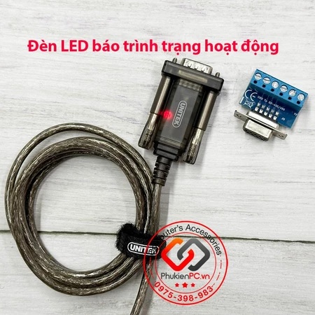 Cáp chuyển USB to RS422/RS485 UNITEK Y 1082 Y 1082A dài 1.5m có Đèn Led