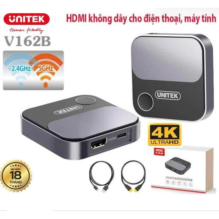 Thiết bị nhận HDMI không dây 4K60Hz UNITEK V1162B01chính hãng