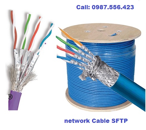 Cáp mạng cat7 SFTP TE netlink có lưới chống nhiễu