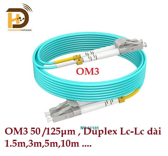Dây Nhảy Quang OM3 Duplex LC-LC,dài 3m, Vỏ LSZH Chính Hãng