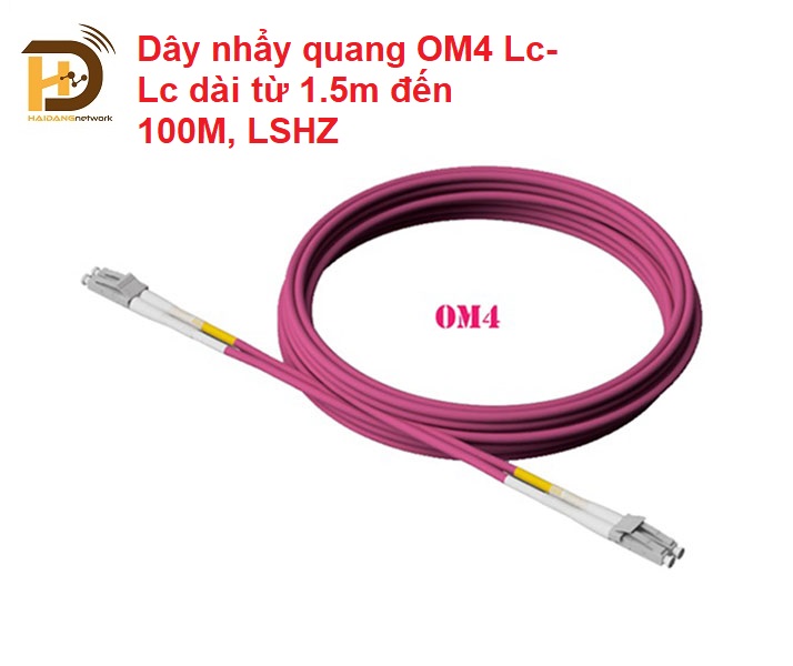 Dây Nhảy Quang multimode OM4 LC-LC Duplex, LSZH chính hãng