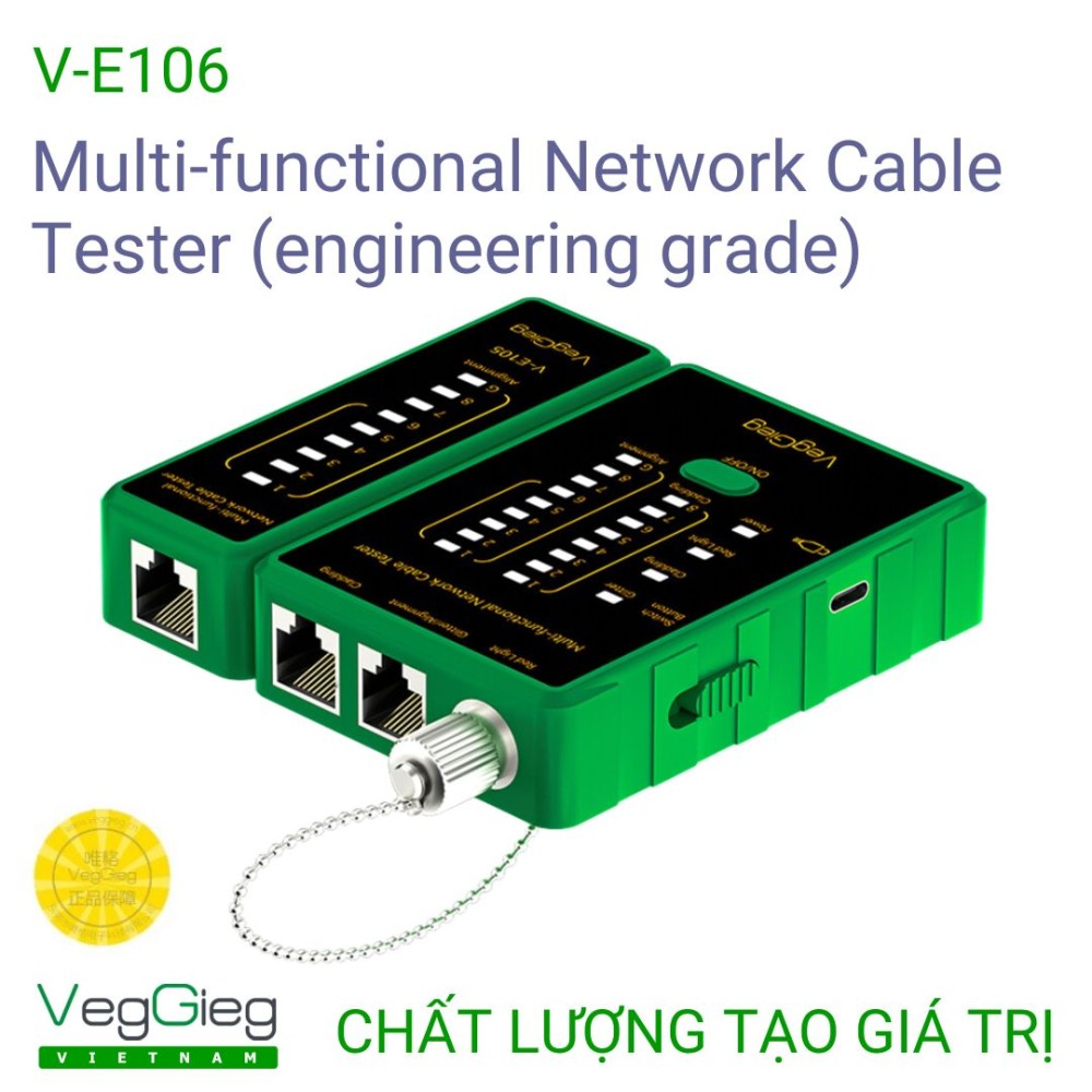  Máy test mạng POE đa năng VegGieg V-E105 - Công cụ kiểm tra hiệu quả cho hệ thống mạng POE, quang