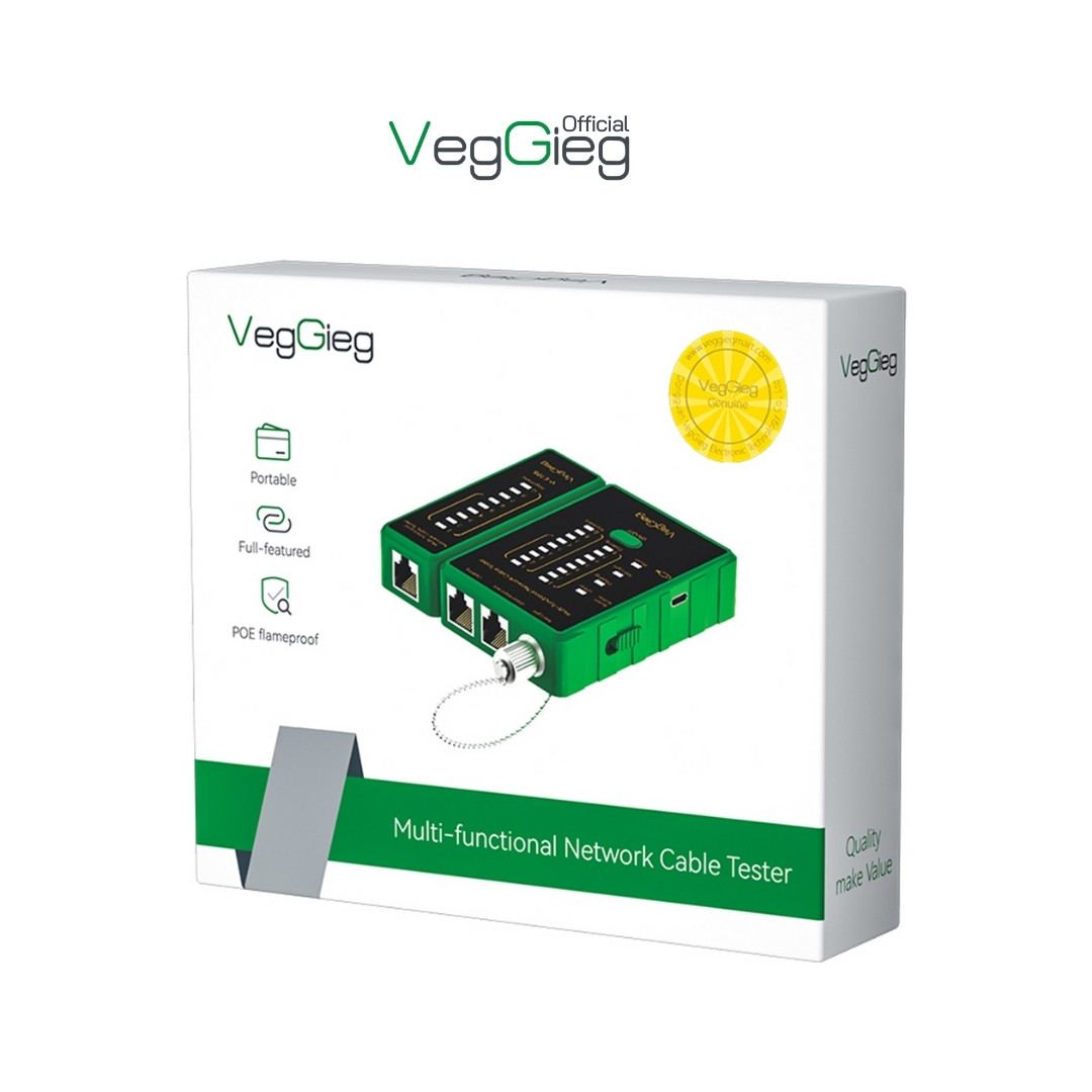  Máy test mạng POE đa năng VegGieg V-E105 - Công cụ kiểm tra hiệu quả cho hệ thống mạng POE, quang