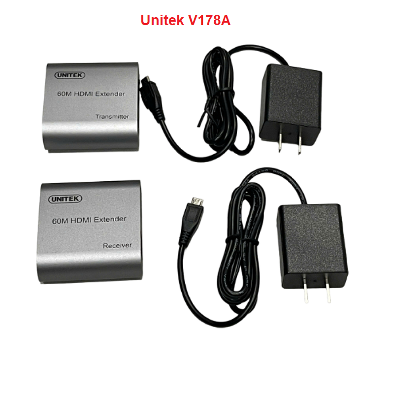 Bộ nối dài HDMI sang LAN 60m HD Extender UNITEK V178A chính hãng
