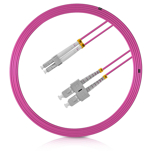 Dây nhẩy quang Multimode duplex Om4, SC-LC LSZH cao cấp Dây nhẩy quang Multimode duplex Om4, SC-LC LSZH cao cấp