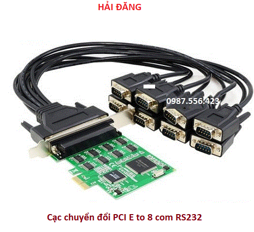 Card chuyển đổi PCI E sang 8 com RS232 syba chính hãng