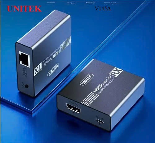 Bộ khuyếch đại, kéo dài tín hiệu HDMI qua cáp mạng lan 60M Unitek V145A chính hãng