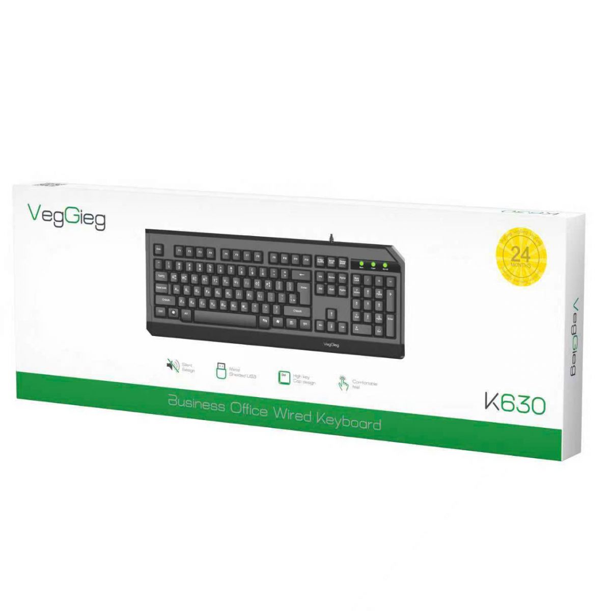 Bàn Phím Tiếng Hàn VegGieg K630 Có Dây , Hỗ Trợ Windows, macOS Chính Hãng