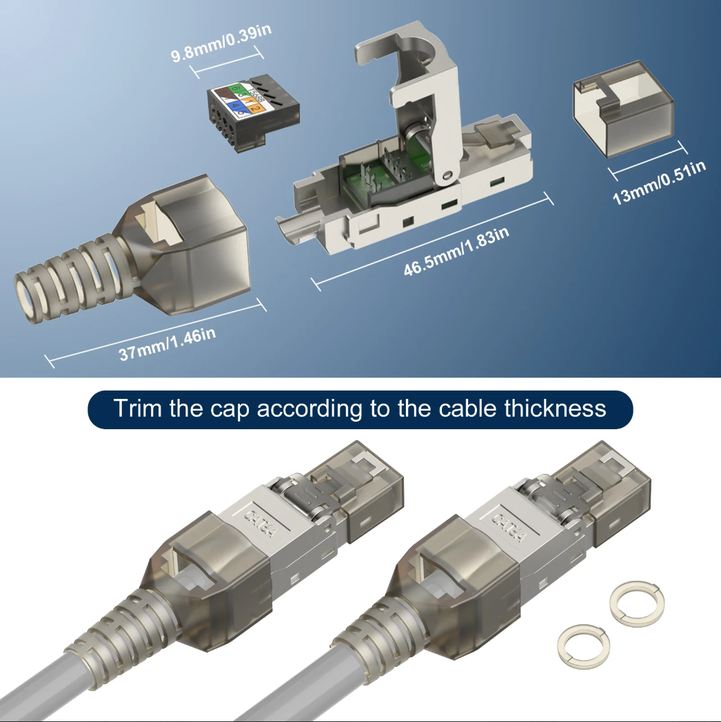 Đầu Nối Dây Cáp Ethernet RJ45 CAT8 Cat7 CAT6A RJ45 10Gbps POE cao cấp ...