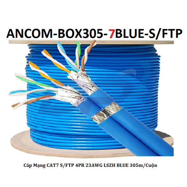 Cáp mạng CAT7 SFTP ANCOMTECK- 23AWG ACT-BOX305-7BLUE