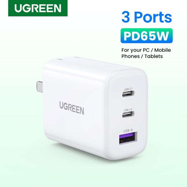 Củ sạc nhanh Ugreen GaN 65W CD275 Cho iPhone, Samsung, Xiaomi hàng chính hãng có bảo hành 