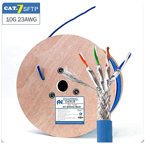 Cáp mạng CAT7 SFTP ANCOMTECK- 23AWG ACT-BOX305-7BLUE