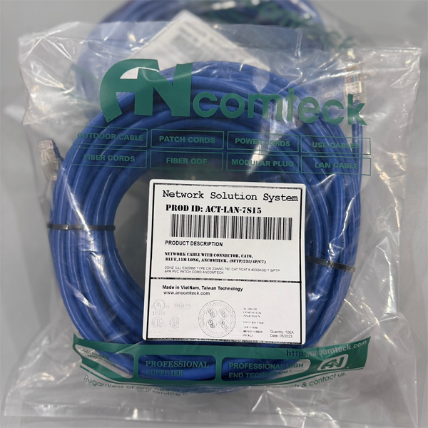 Cáp mạng CAT7 SFTP ANCOMTECK 23AWG ACT-7SFTP-BULK305BL