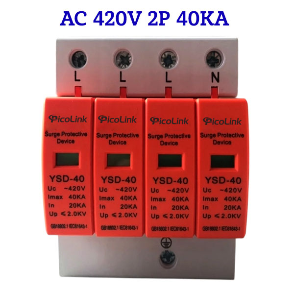 Chống Sét Lan Truyền AC 4P 40kA - Picolink PL-CS4P-40 Bảo Vệ Hệ Thống AC & Thiết Bị Công Nghiệp