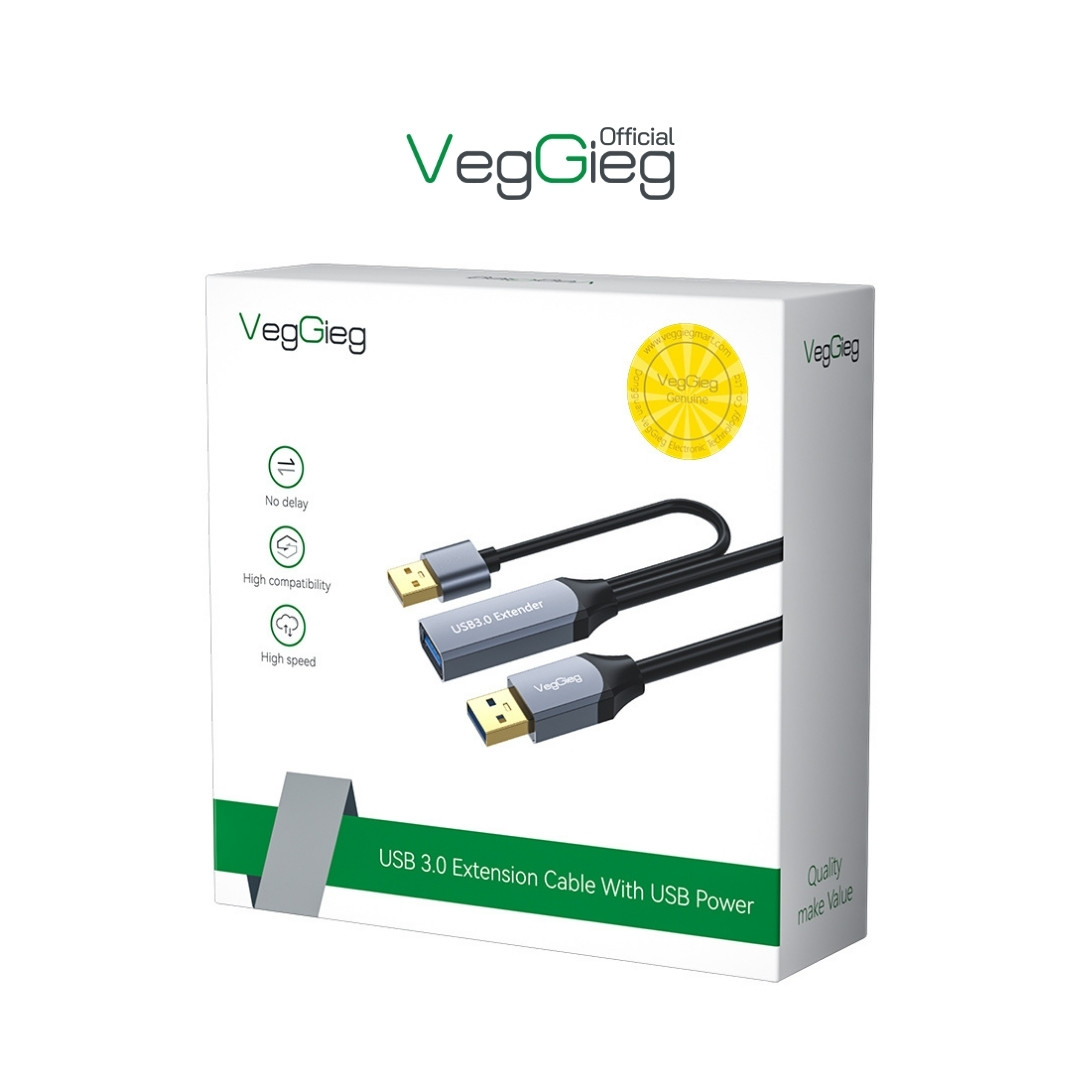 Cáp Nối Dài USB 3.0 10m Veggieg V-U331 Chính Hãng Chất Lượng Cao