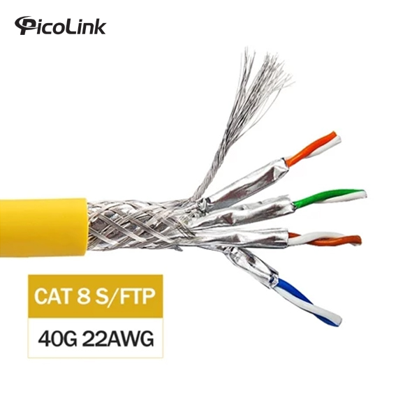 Dây cáp mạng PicoLink CAT8 SFTP tốc độ 40G 2000M hỗ trợ POE mã PL-SFTP305-8